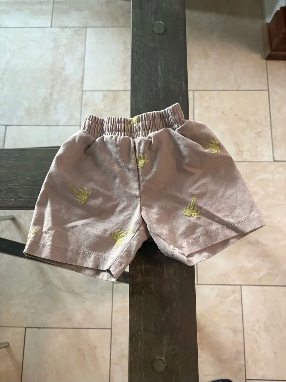 Light Taupe Palm-Embroidered Kids Matching Set